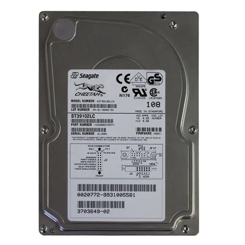 ST39102LC.jpg Seagate - 9.1GB 10K 80-PIN Ultra2-SCSI 3.5" 1MB Cache Hard Drive - ST39102LC - Image 1
