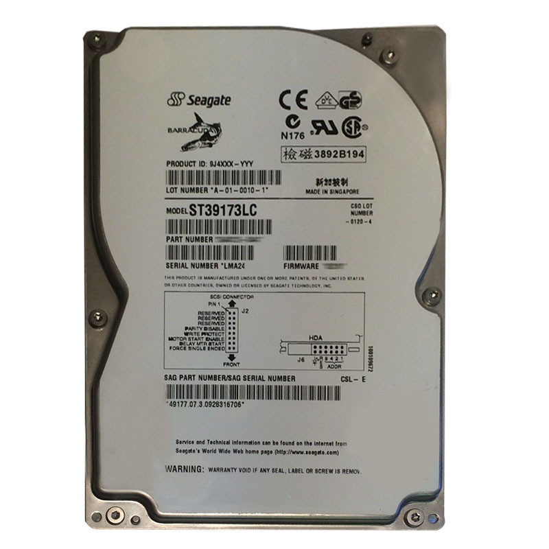Seagate - 9.1GB 7.2K 80-PIN Ultra2-SCSI 3.5" 512KB Cache Hard Drive - ST39173LC