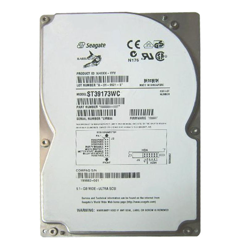 Seagate - 9.1GB 7.2K 80-PIN Ultra Wide SCSI 3.5" 512KB Cache Hard Drive - ST39173WC