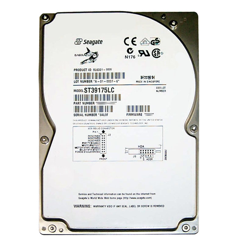 Seagate - 9.1GB 7.2K 80-PIN Ultra-160 SCSI 3.5" 1MB Cache Hard Drive - ST39175LC