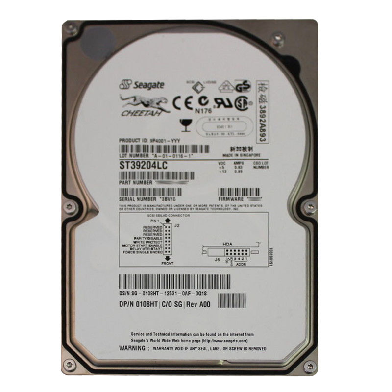 Seagate - 9.17GB 10K 80-PIN Ultra-160 SCSI 3.5" 4MB Cache Hard Drive - ST39204LC