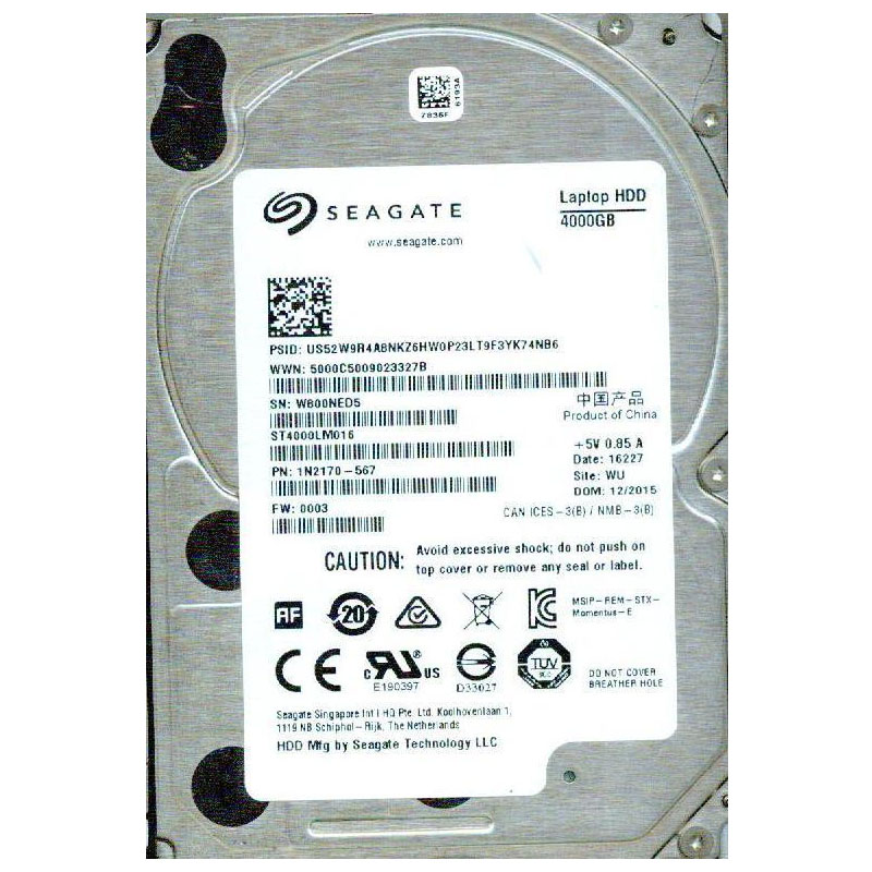 Seagate - 4TB 5.4K SATA 2.5" 128MB Hard Drive - ST4000LM016