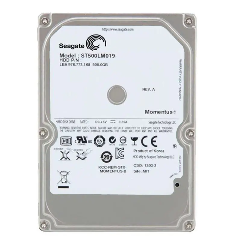 ST500LM019.jpg Seagate - 500GB 7.2K SATA 3.0Gbps 2.5" 16MB Cache Hard Drive - ST500LM019 - Image 1