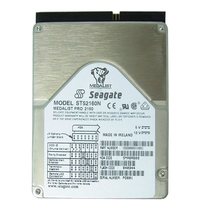 Seagate - 2.1GB 5.4K 50-PIN SCSI 3.5" 128KB Cache Hard Drive - ST52160N
