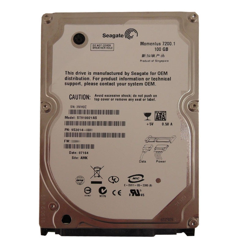 Seagate - 100GB 7.2K SATA 1.5Gbps 2.5" 8MB Cache Hard Drive - ST910021AS