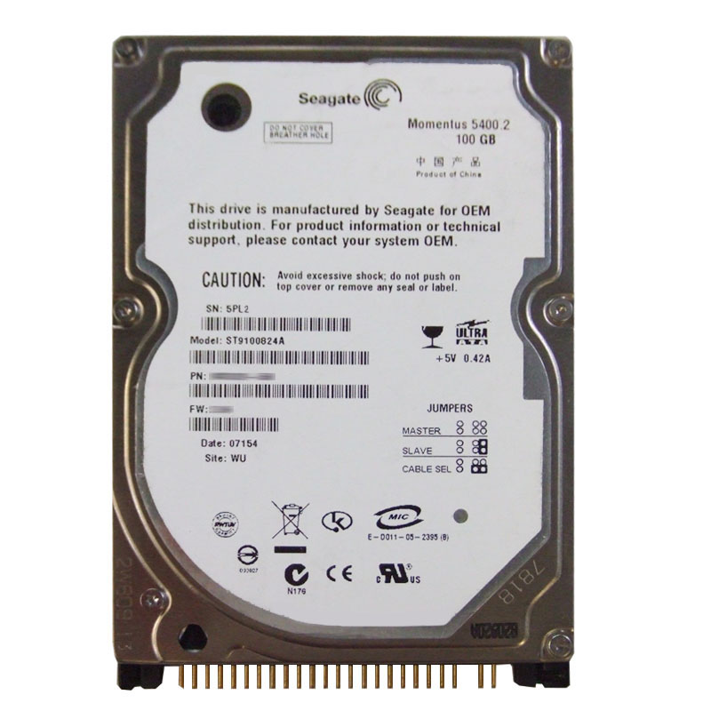 Seagate - 100GB 5.4K Ultra-ATA/100 2.5" 8MB Cache Hard Drive - ST9100824A