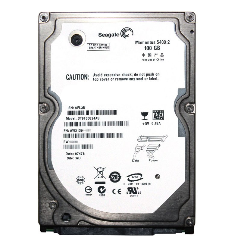Seagate - 100GB 5.4K SATA 1.5Gbps 2.5" 8MB Cache Hard Drive - ST9100824AS
