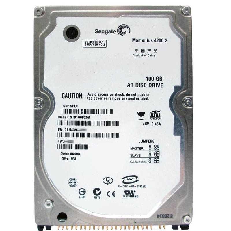 Seagate - 100GB 4.2K Ultra-ATA/100 2.5" 8MB Cache Hard Drive - ST9100825A