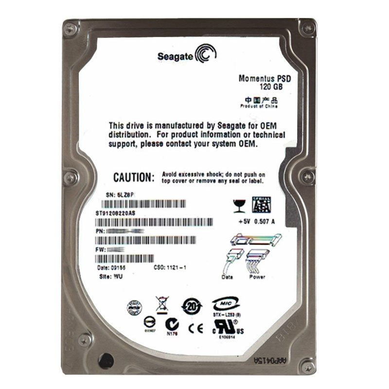 ST91208220AS.jpg Seagate - 120GB 5.4K SATA 1.5Gbps 2.5" 8MB Cache Hard Drive - ST91208220AS - Image 1