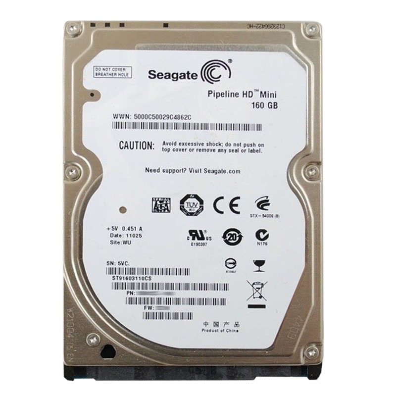 Seagate - 160GB 5.4K SATA 3.0Gbps 2.5" 8MB Cache Hard Drive - ST91603110CS