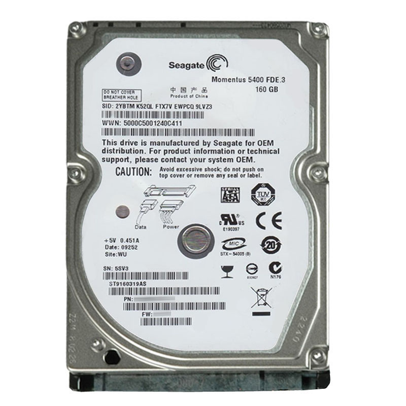 ST9160319AS.jpg Seagate - 160GB 5.4K SATA 3.0Gbps 2.5" 8MB Cache Hard Drive - ST9160319AS - Image 1