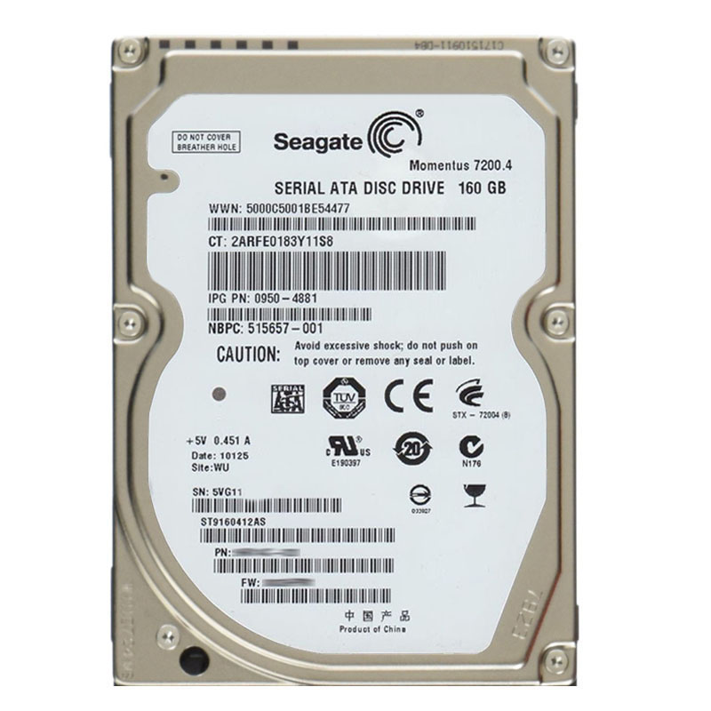Seagate - 160GB 7.2K SATA 3.0Gbps 2.5" 16MB Cache Hard Drive - ST9160412AS