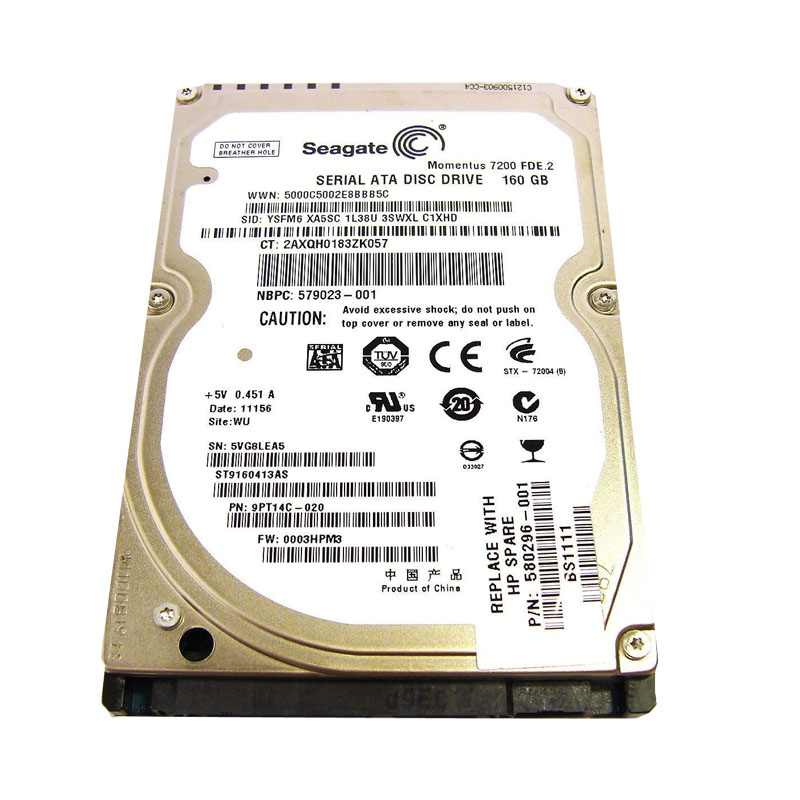 Seagate - 160GB 7.2K SATA 2.5" 16MB Hard Drive - ST9160413AS
