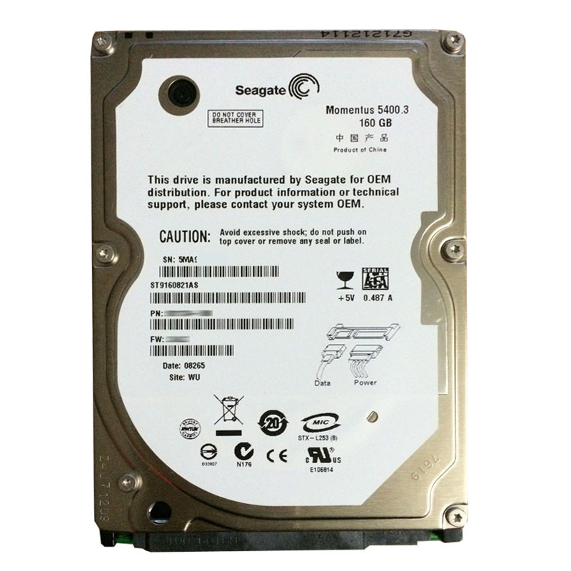 Seagate - 160GB 5.4K SATA 1.5Gbps 2.5" 8MB Cache Hard Drive - ST9160821AS