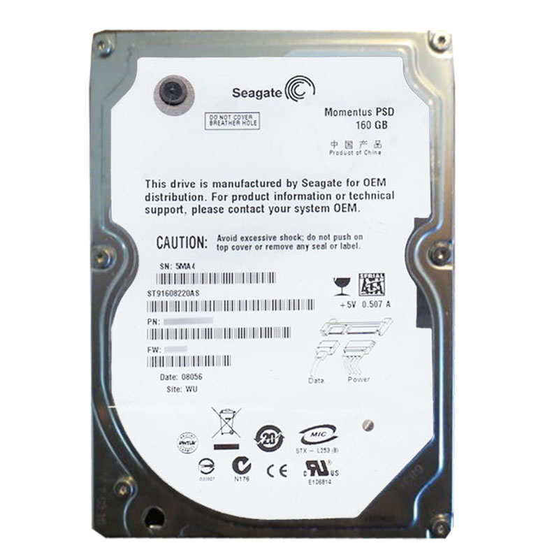Seagate - 160GB 5.4K SATA 1.5Gbps 2.5" 8MB Cache Hard Drive - ST91608220AS