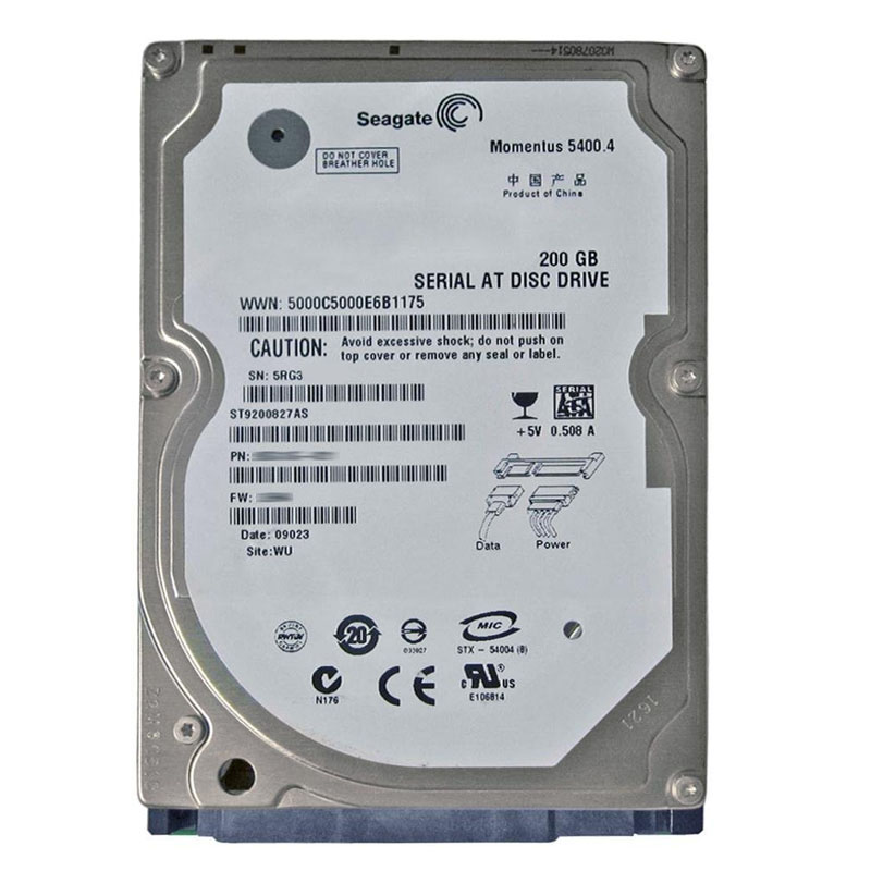 Seagate - 200GB 5.4K SATA 3.0Gbps 2.5" 8MB Cache Hard Drive - ST9200827AS