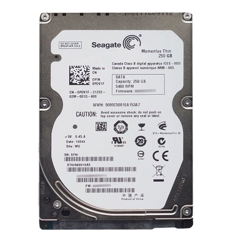Seagate - 250GB 5.4K SATA 3.0Gbps 2.5" 8MB Cache Hard Drive - ST92503010AS