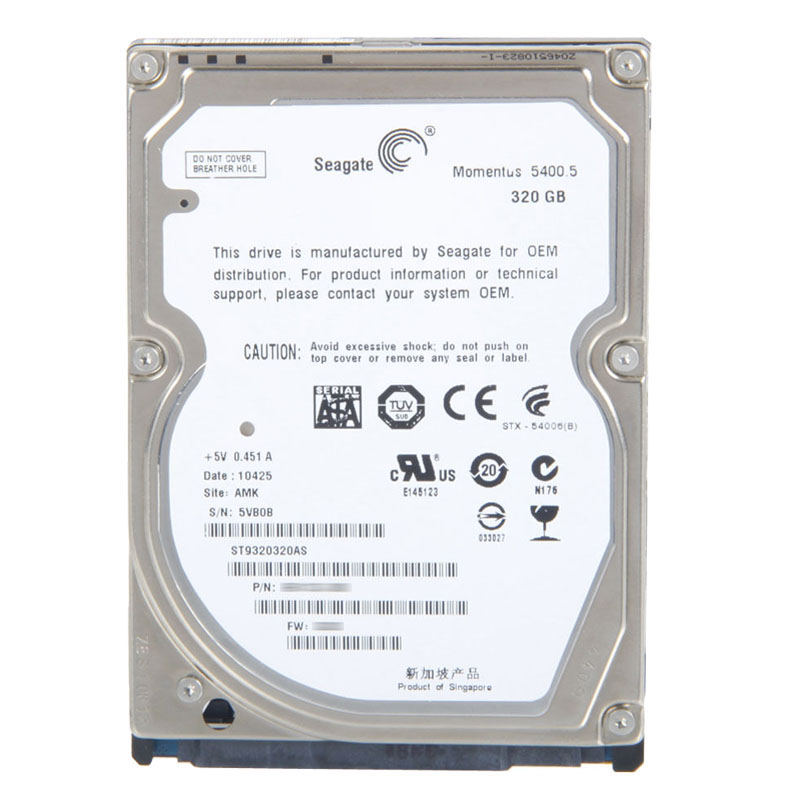 Seagate - 320GB 5.4K SATA 3.0Gbps 2.5" 8MB Cache Hard Drive - ST9320320AS