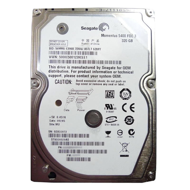 Seagate - 320GB 5.4K SATA 3.0Gbps NCQ 2.5" 8MB Cache Hard Drive - ST9320329AS
