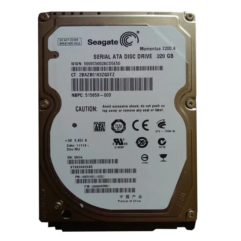 ST9320423AS.jpg Seagate - 320GB 7.2K SATA 3.0Gbps 2.5" 16MB Cache Hard Drive - ST9320423AS - Image 1