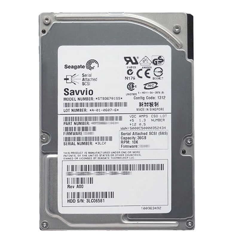 ST936701SS.jpg Seagate - 36.7GB 10K SAS 3.0Gbps 2.5" 8MB Cache Hard Drive - ST936701SS - Image 1