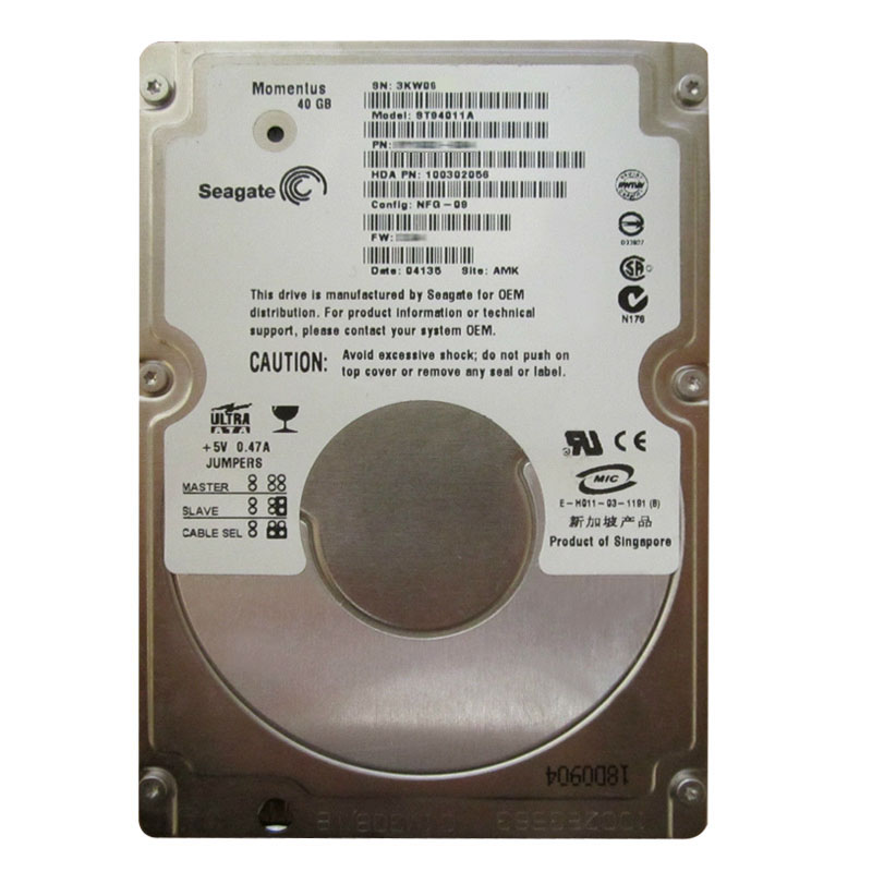Seagate - 40GB 5.4K Ultra-IDE ATA/100 2.5" 2MB Cache Hard Drive - ST94011A