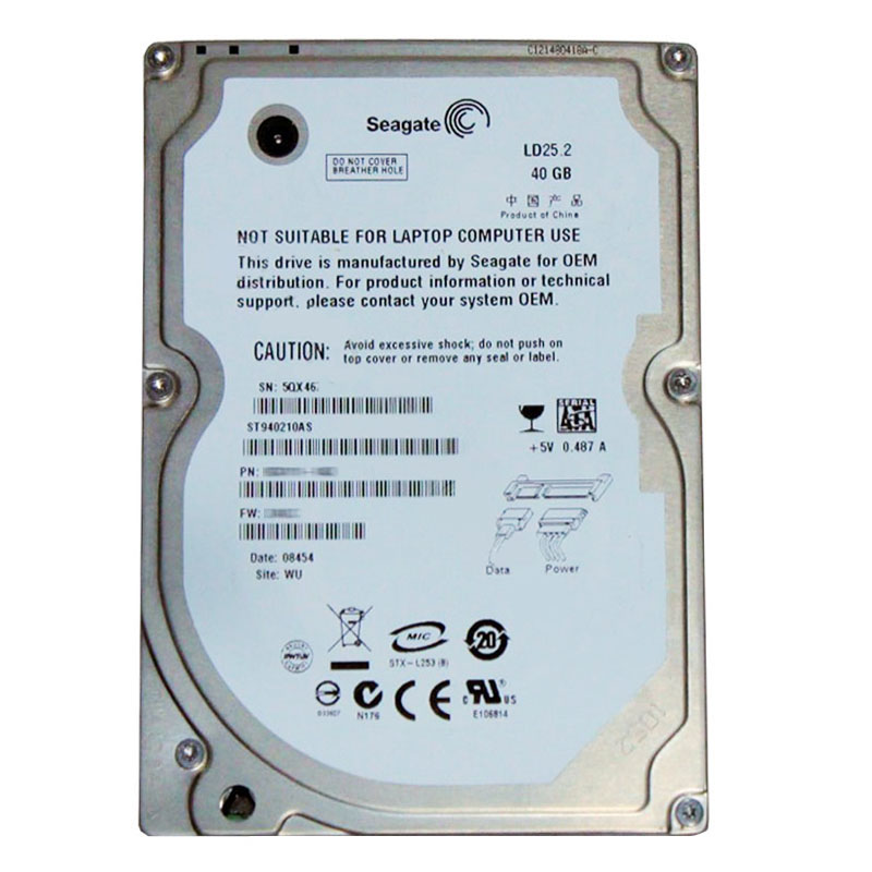 Seagate - 40GB 5.4K SATA 1.5Gbps 2.5" 2MB Cache Hard Drive - ST940210AS
