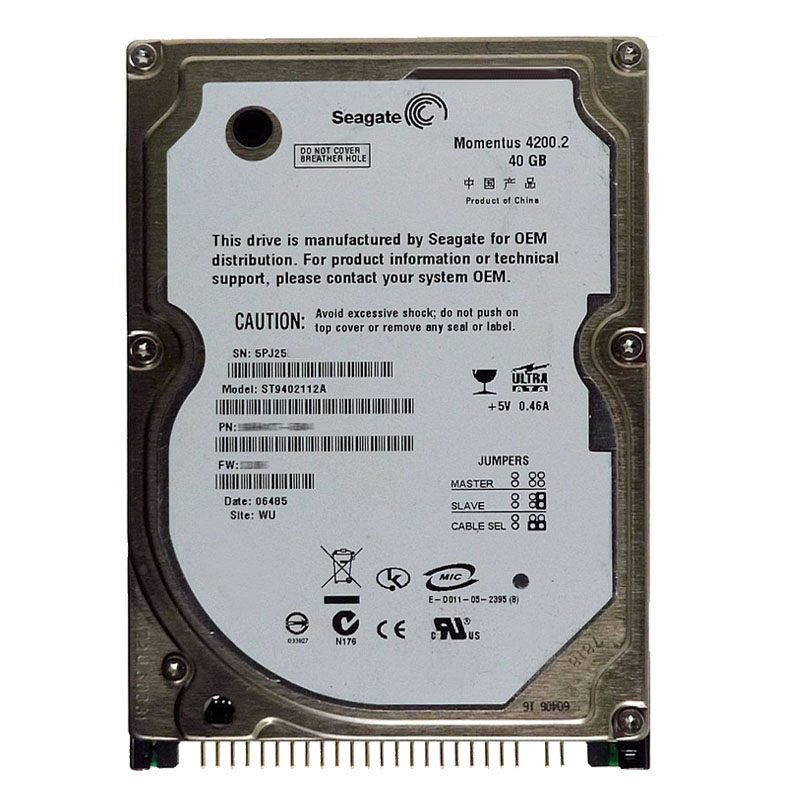 ST9402112A.jpg Seagate - 40GB 4.2K Ultra-ATA/100 2.5" 8MB Cache Hard Drive - ST9402112A - Image 1