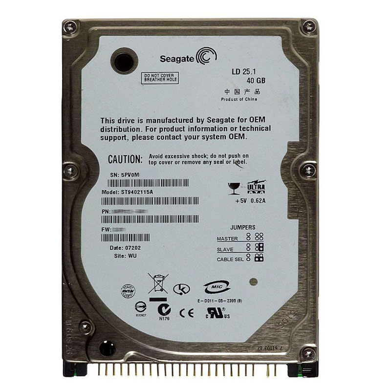 Seagate - 40GB 5.4K Ultra-ATA/100 2.5" 2MB Cache Hard Drive - ST9402115A