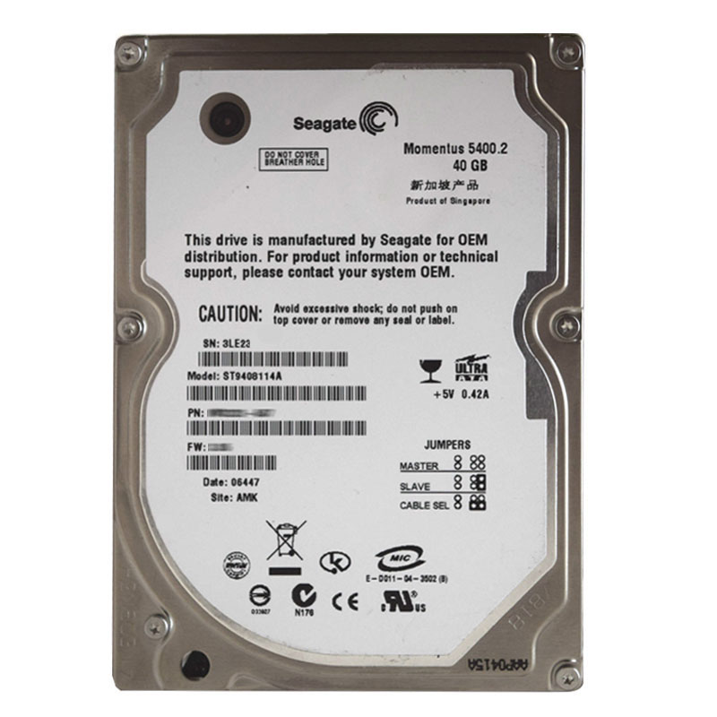 Seagate - 40GB 5.4K ATA/100 2.5" 8MB Cache Hard Drive - ST9408114A