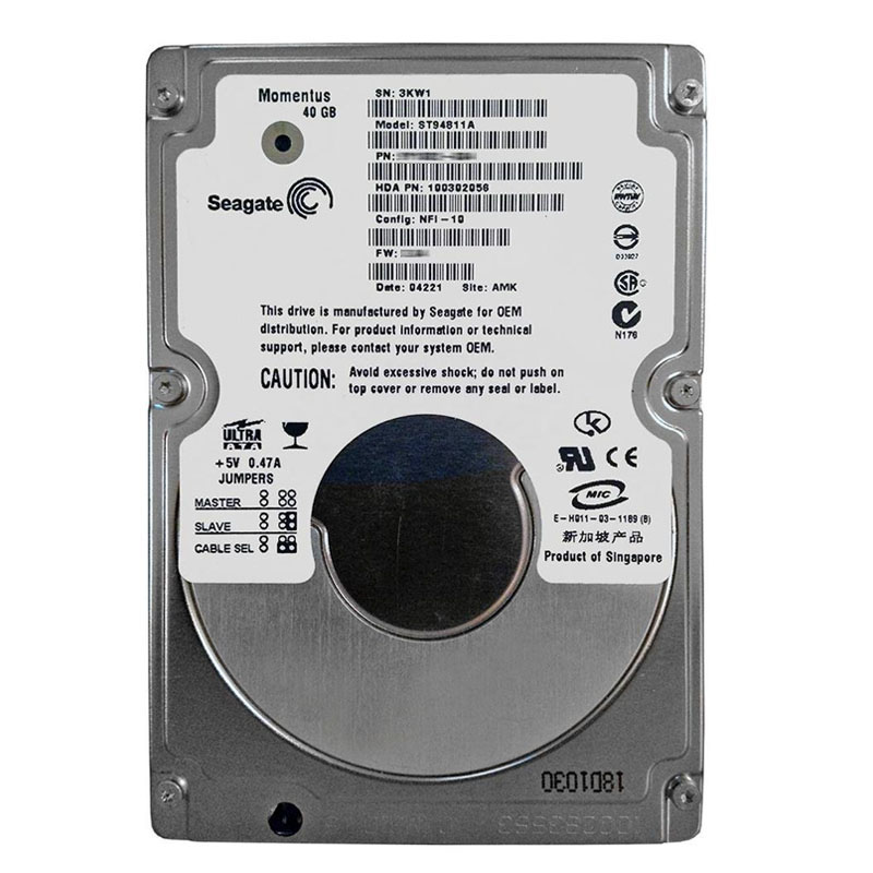 Seagate - 40GB 5.4K Ultra-ATA/100 2.5" 8MB Cache Hard Drive - ST94811A
