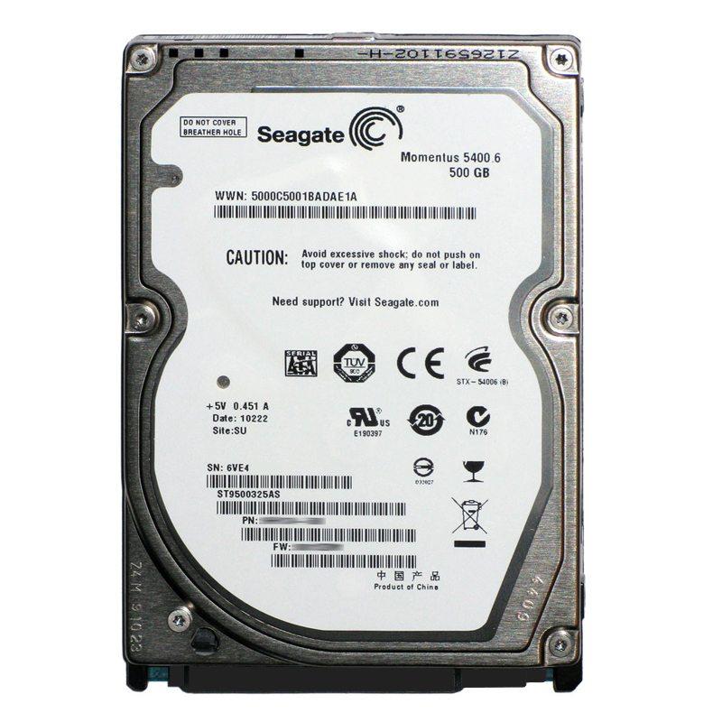 Seagate - 500GB 5.4K SATA 3.0Gbps 2.5" 8MB Cache Hard Drive - ST9500325AS