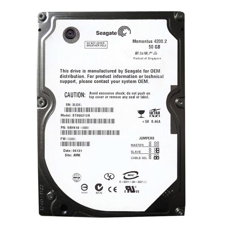 Seagate - 50GB 5.4K Ultra-ATA/100 2.5" 2MB Cache Hard Drive - ST950212A