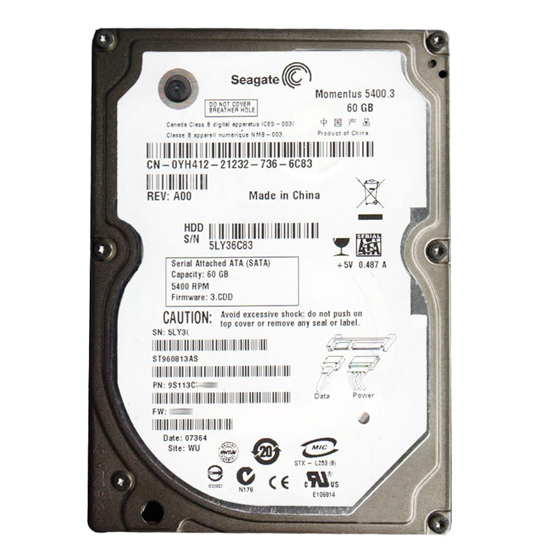 Seagate - 60GB 5.4K SATA 2.5" 8MB Cache Hard Drive - ST960813AS