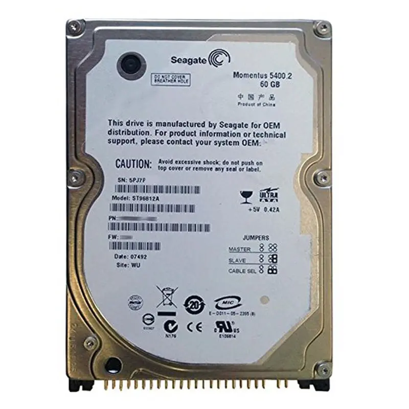 ST96812A.jpg Seagate - 60GB 5.4K IDE 2.5" 8MB Cache Hard Drive - ST96812A - Image 1
