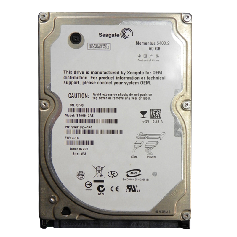 Seagate - 60GB 5.4K SATA 1.5Gbps 2.5" 8MB Cache Hard Drive - ST96812AS