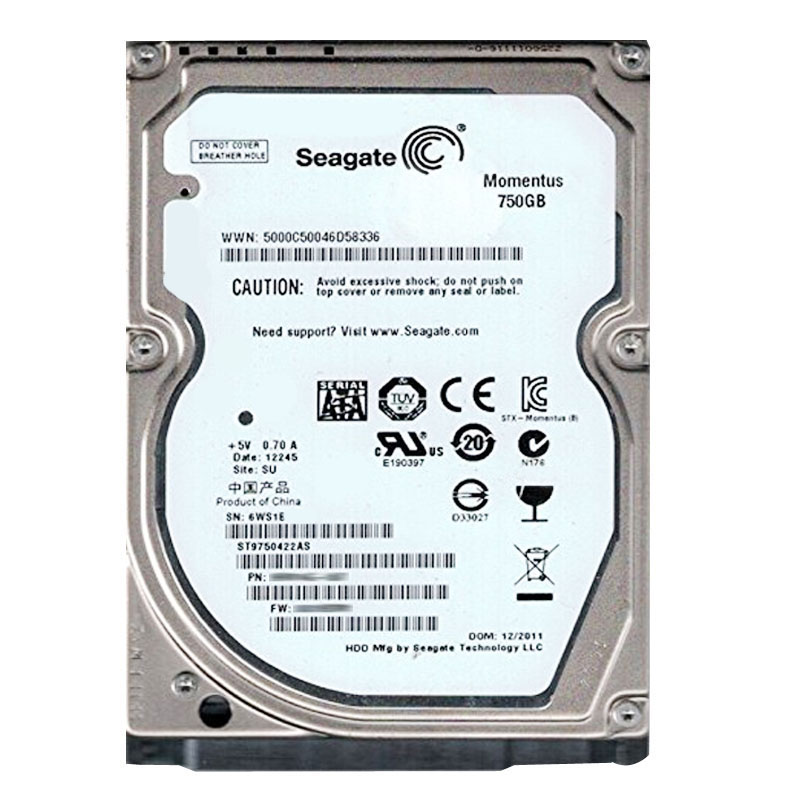 ST9750422AS.jpg Seagate - 750GB 7.2K SATA 3.0Gbps 2.5" 16MB Cache Hard Drive - ST9750422AS - Image 1