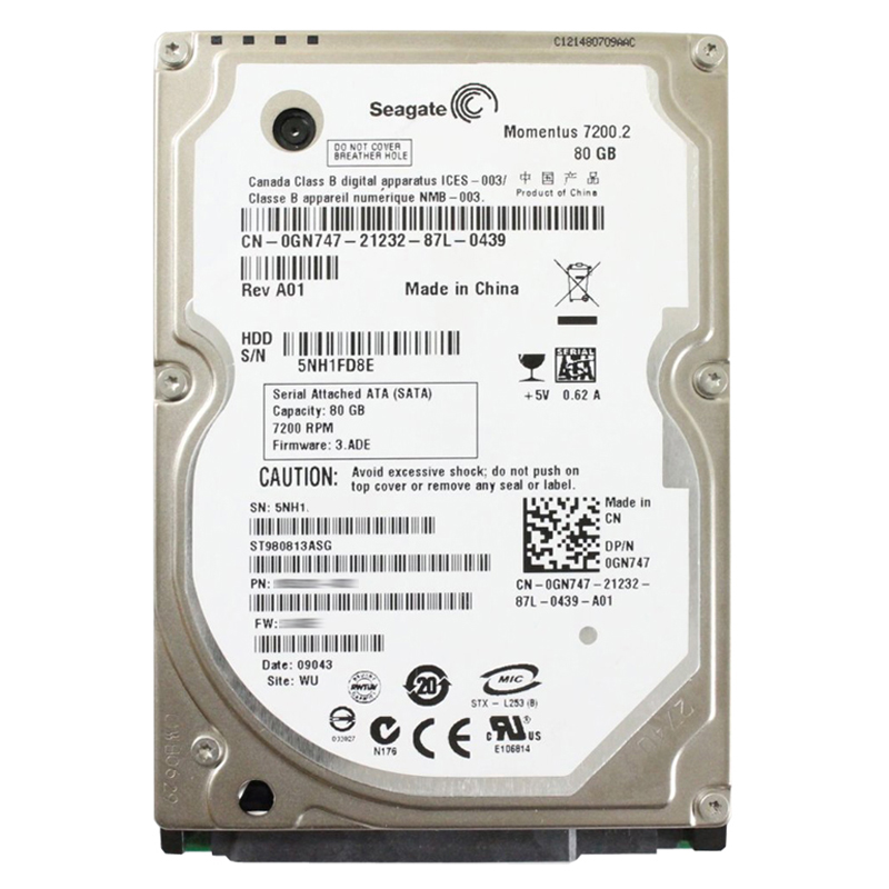 Seagate - 80GB 7.2K SATA 3.0Gbps 2.5" 8MB Cache Hard Drive - ST980813ASG