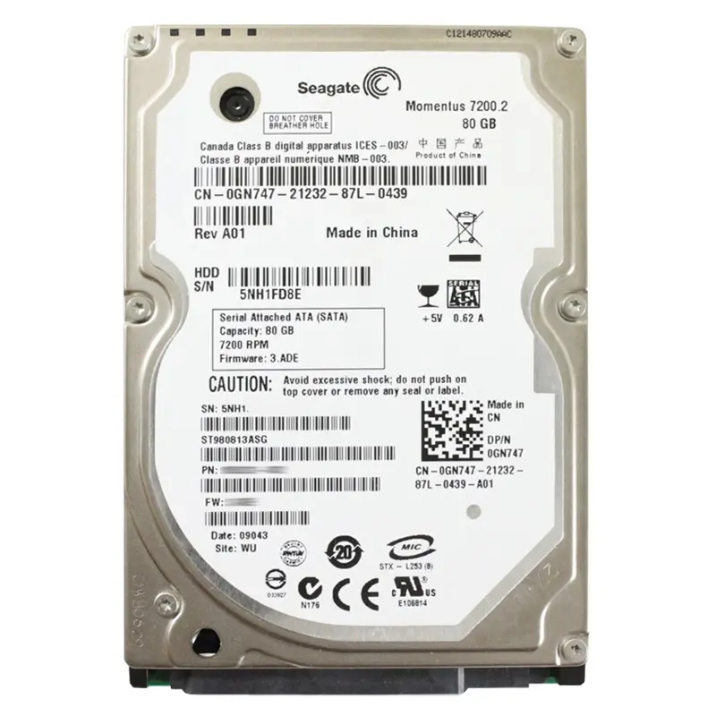 ST980813ASG.jpg Seagate - 80GB 7.2K SATA 3.0Gbps 2.5" 8MB Cache Hard Drive - ST980813ASG - Image 1