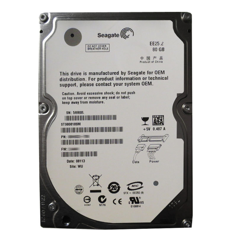 Seagate - 80GB 5.4K SATA 2.5" 8MB Cache Hard Drive - ST980818SM
