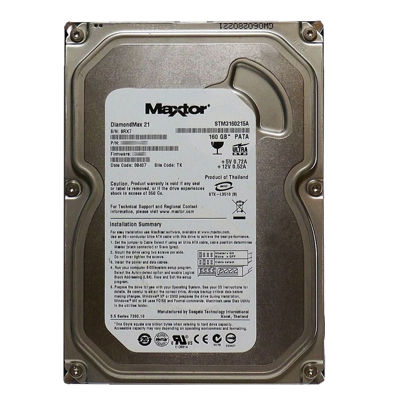 Seagate - 160GB 7.2K Ultra-IDE ATA/100 3.5" 2MB Cache Hard Drive - STM3160215A