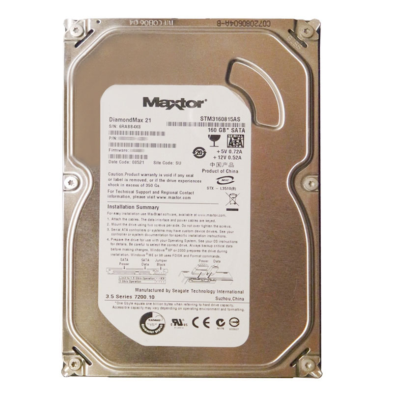Seagate - 160GB 7.2K SATA 3.0Gbps 3.5" 8MB Cache Hard Drive - STM3160815AS