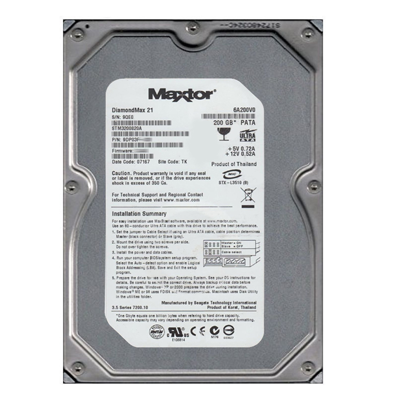 Seagate - 200GB 7.2K Ultra-ATA/100 3.5" 8MB Cache Hard Drive - STM3200820A