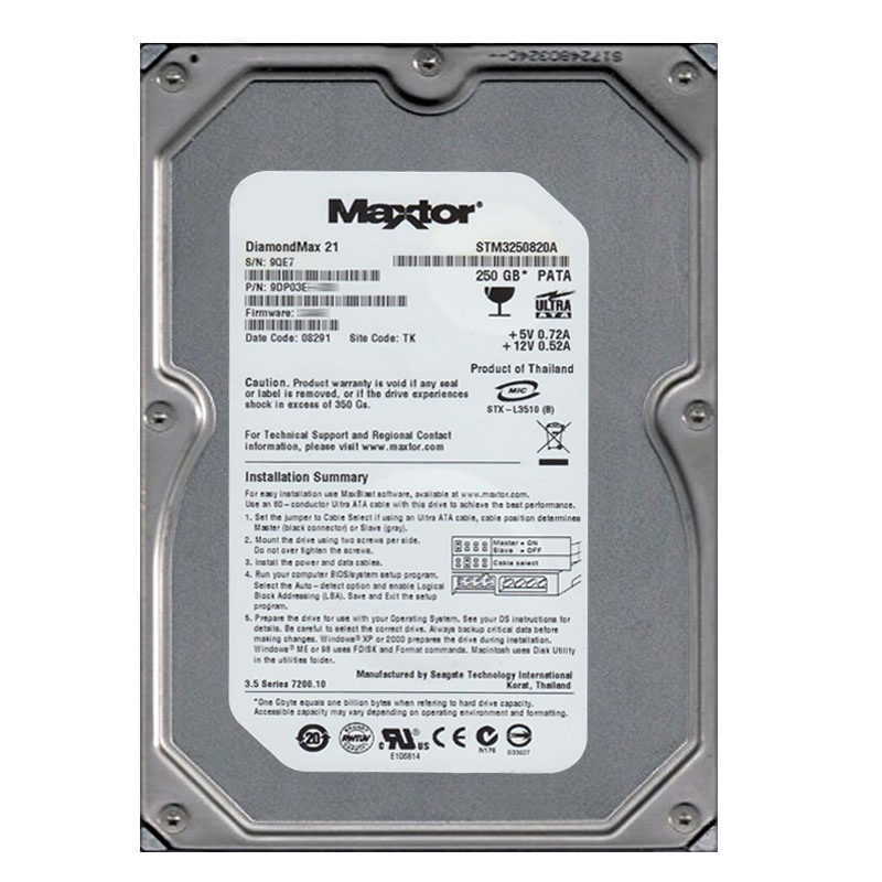 Seagate - 250GB 7.2K Ultra-ATA/100 3.5" 8MB Cache Hard Drive - STM3250820A