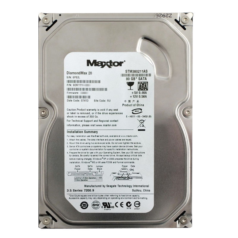 Seagate - 80GB 7.2K SATA 3.0Gbps 3.5" 2MB Cache Hard Drive - STM380211AS