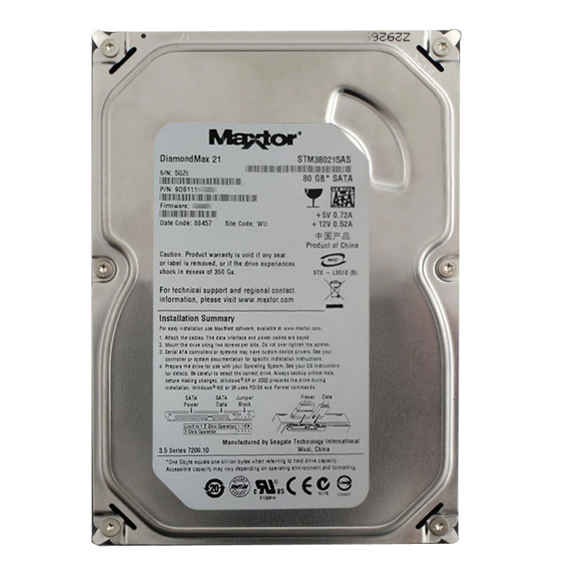 Seagate - 80GB 7.2K SATA 3.0Gbps 3.5" 2MB Cache Hard Drive - STM380215AS