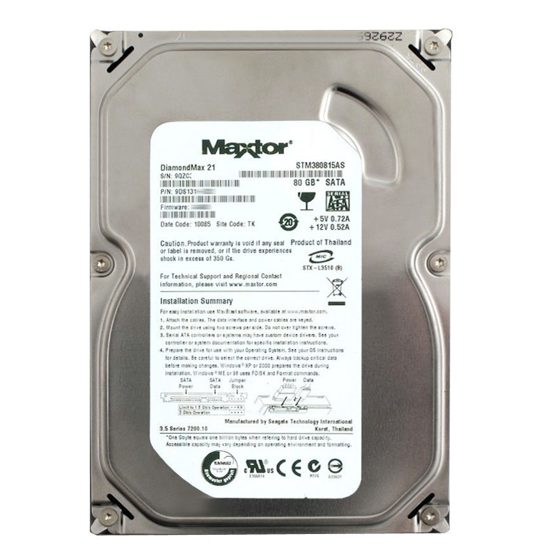 Seagate - 80GB 7.2K SATA 3.0Gbps 3.5" 8MB Cache Hard Drive - STM380815AS